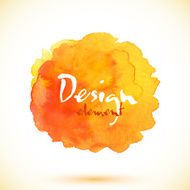 Vector orange isolated watercolor stain