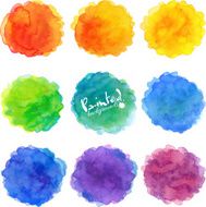 Watercolor rainbow colors stains vector set