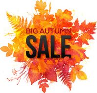 Watercolor autumn foliage vector sale banner