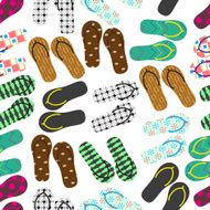 colorful variation of flip flops summer shoes seamless pattern eps10 N2