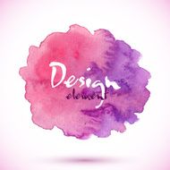 Purple watercolor painted vector isolated stain
