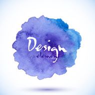 Blue watercolor painted vector isolated stain