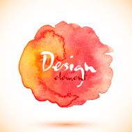 Red watercolor isolated vector stain