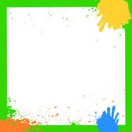 Green Grunge Ink Squares Frame N2
