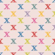 Scribbled X letter pattern design N2