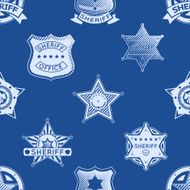Sheriff badge seamless pattern N2