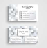Modern business card with abstract square template