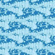 Vector Blue Abstract Floral Waves Seamless Pattern N2