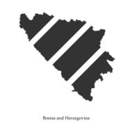 Black map of Bosnia and Herzegovina N2