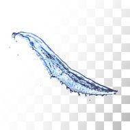 Blue water splash isolated on white N5