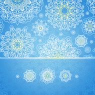 Vector seamless border with Victorian snowflakes N2