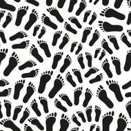 human footprints black and white seamless pattern eps10