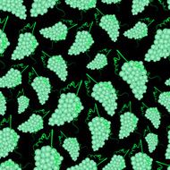 grapes wine fruit summer seamless dark pattern eps10
