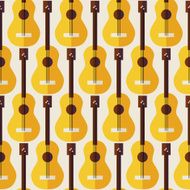 Flat Seamless Background Pattern Music Instrument Guitar N2