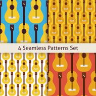 Four Vector Flat Seamless String Music Instrument Guitar Pattern N2