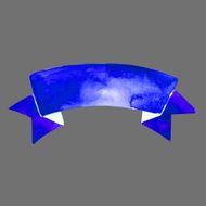 watercolor blue ribbon banner vector illustration