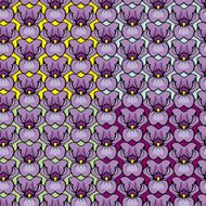 Set of floral ornaments - seamless pattrns with iris flowers N3