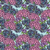 Seamless pattern with Realistic graphic Gardenia flowers - handdrawn background N2
