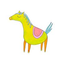 Cute horse character in cartoon style N2