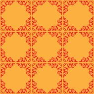 red and orange ornamental seamless pattern - vector N2