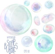 Watercolor soap bubbles