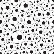 soccer and football balls seamless black white pattern N2