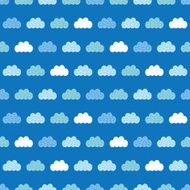 Vector Clouds Blue Sky Seamless Pattern N2