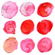 Set of cosmetic texture round stains isolated on white