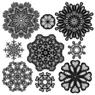 Set of Abstract circle lace patterns