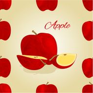 Seamless texture red apple vector