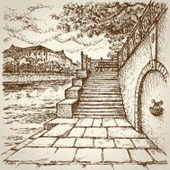 Old City Quay Vector landscape