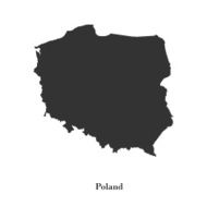 Black map of Poland for your design N2