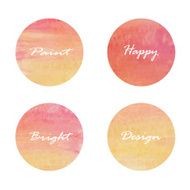Set of circle banners Vector illustration red yellow and orange