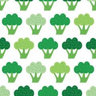 Vector Fun Broccoli Seamless Pattern N2