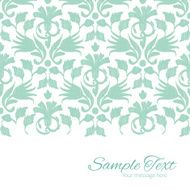 Vector abstract green ikat horizontal border card template