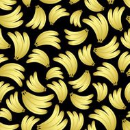colorful yellow bananas fruits seamless black pattern eps10