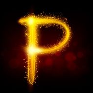 3d sparkler firework letter P N2