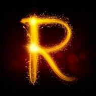 3d sparkler firework letter R N2
