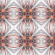 Symmetrical flower pattern in stained-glass window style N26