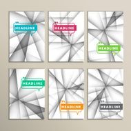 Vector set of brochures Abstract line background
