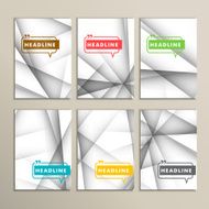Vector set of brochures Abstract line background N2