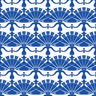 Vector Royal Blue Turskish Floral Abstract Seamless Pattern N2