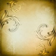 Old grunge paper background with old-fashioned border N2