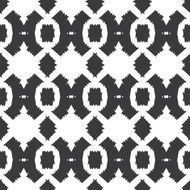 Vector Tribal Black White Textile Seamless Pattern N2