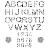 Hand drawn stencil watercolor artistic font