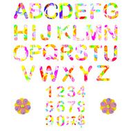 Hand drawn watercolor font for your design Watercolor letters