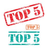 Rubber stamp design TOP FIVE