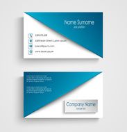 Business card with blue white background template