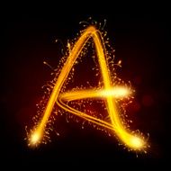 3d sparkler firework letter A N2