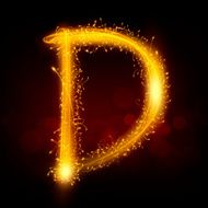 3d sparkler firework letter D N2